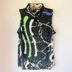 Jamie Sadok Scribble 1/4 Zip Sleeveless Top